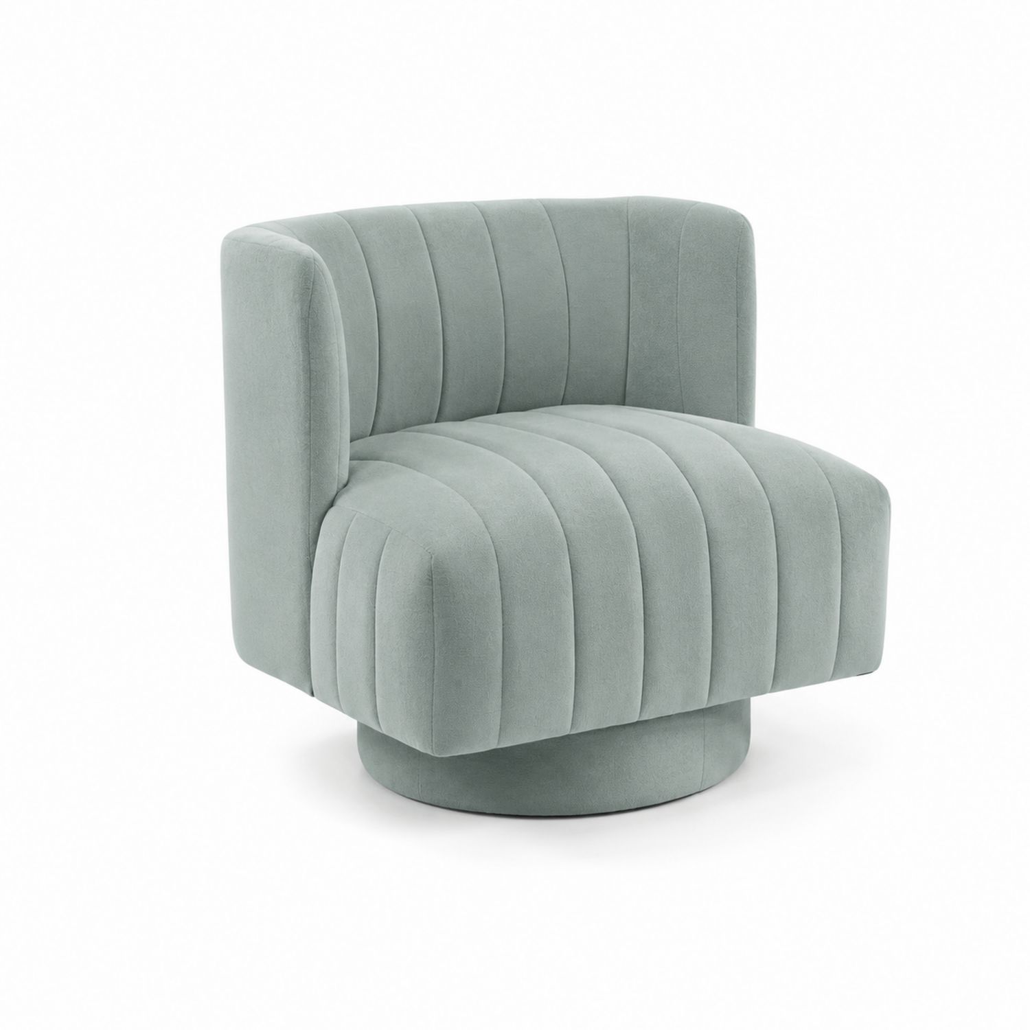 Silla giratoria de terciopelo verde azulado 75x80x70 cm-Valtrivaria