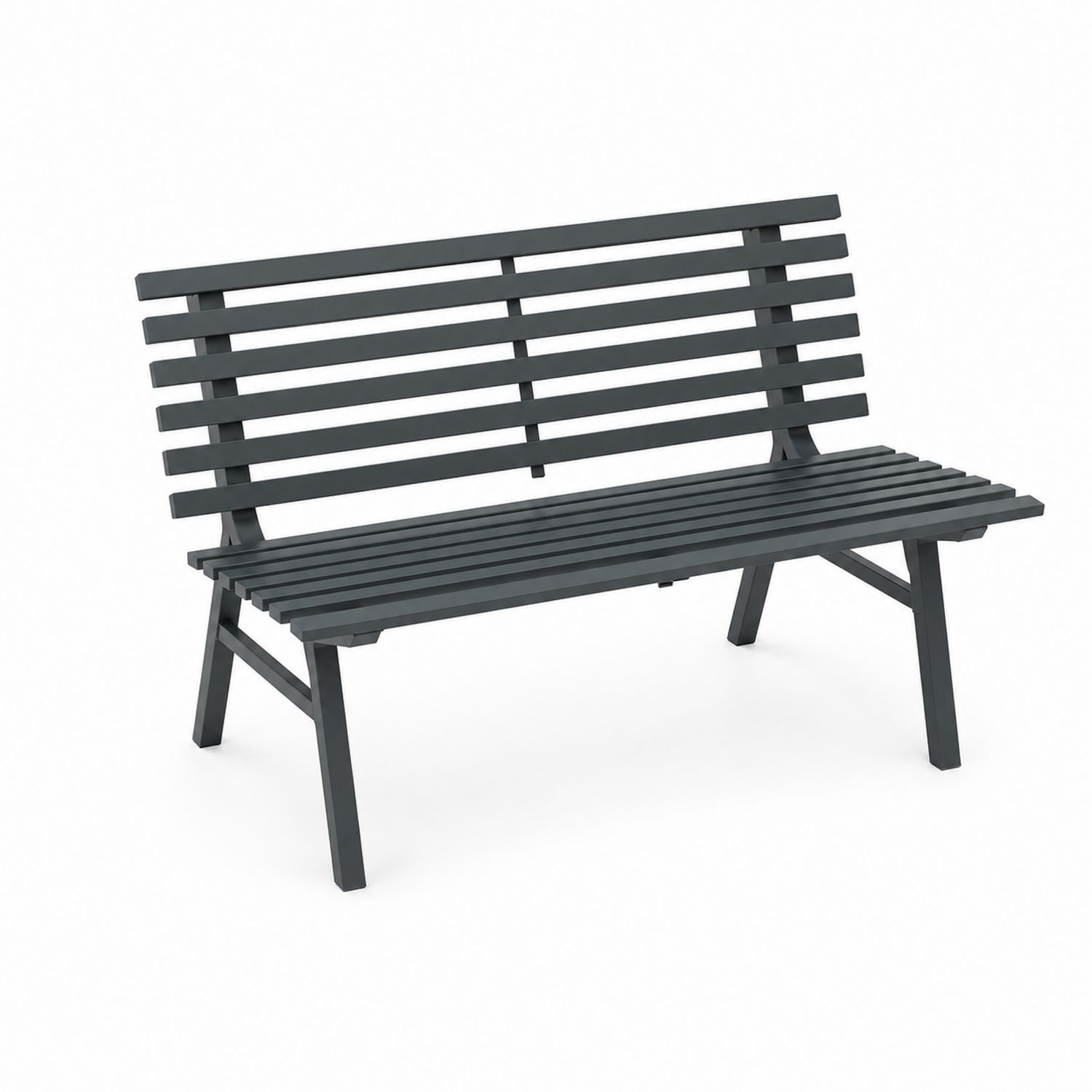 Banco de metal gris para exterior 120x55x80 cm-Valtrivaria