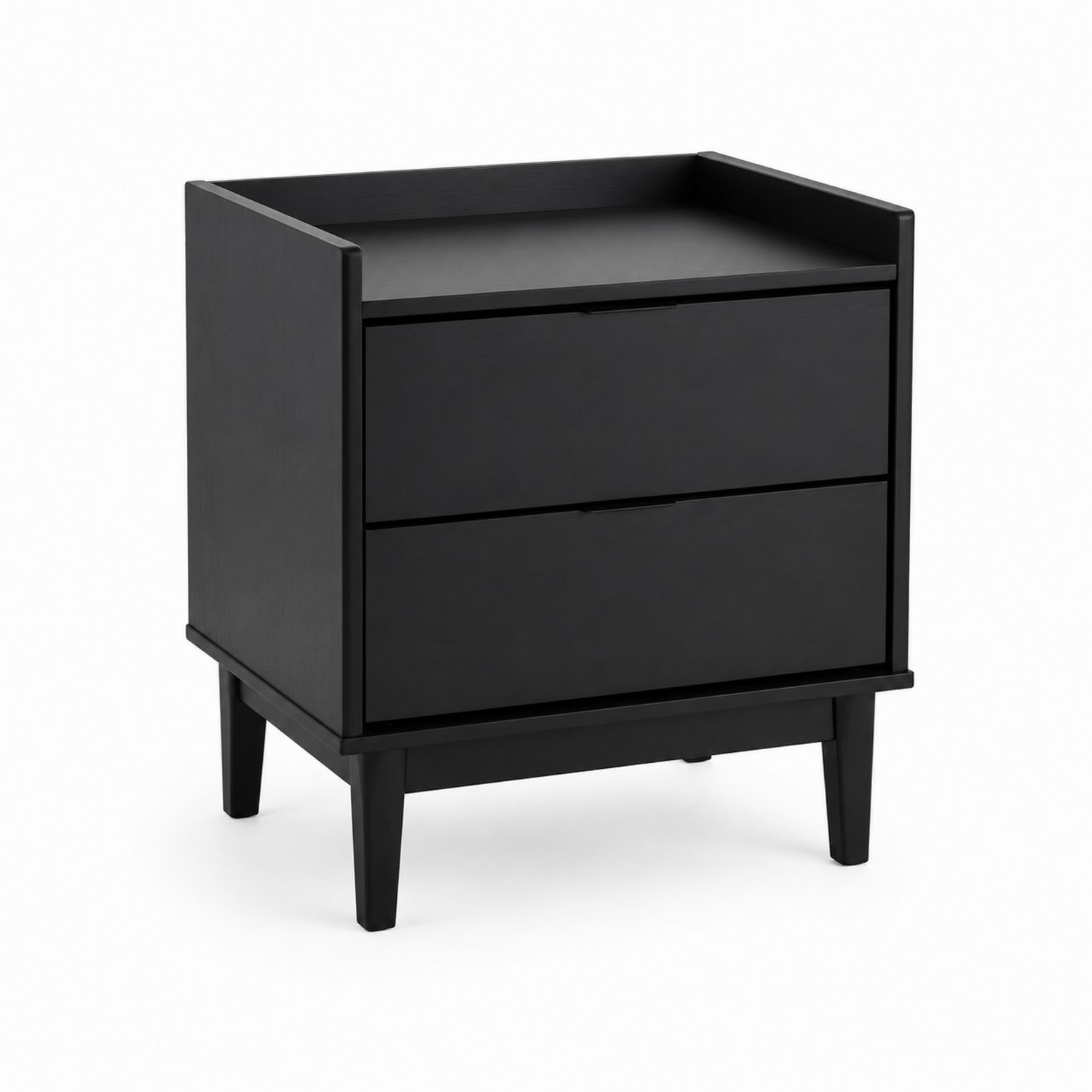 Cajonera de 2 cajones de madera negra 60x40x65 cm-Valtrivaria