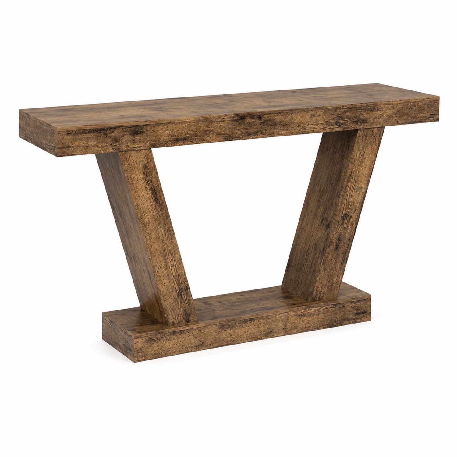 Mesa consola de madera de roble marrón-Valtrivaria