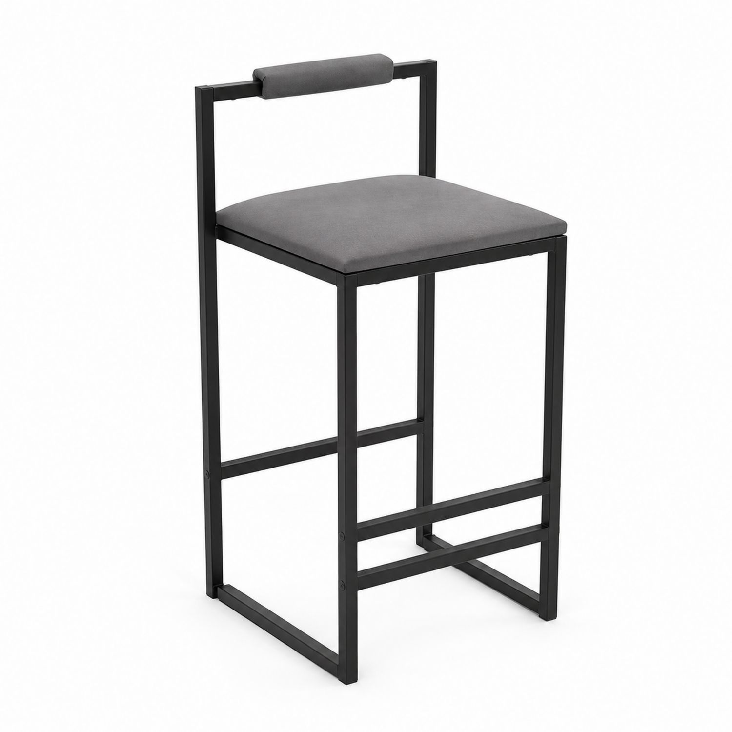 Taburete de Metal y Poliéster Gris 65cm-Valtrivaria