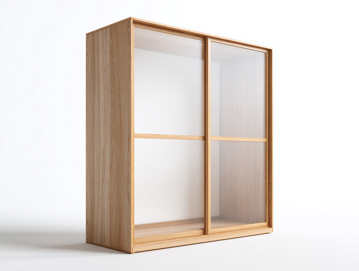 Armario con puertas correderas de madera 180x60x200 cm para dormitorio - roble claro-blanco - diseño moderno-Vimiyhome