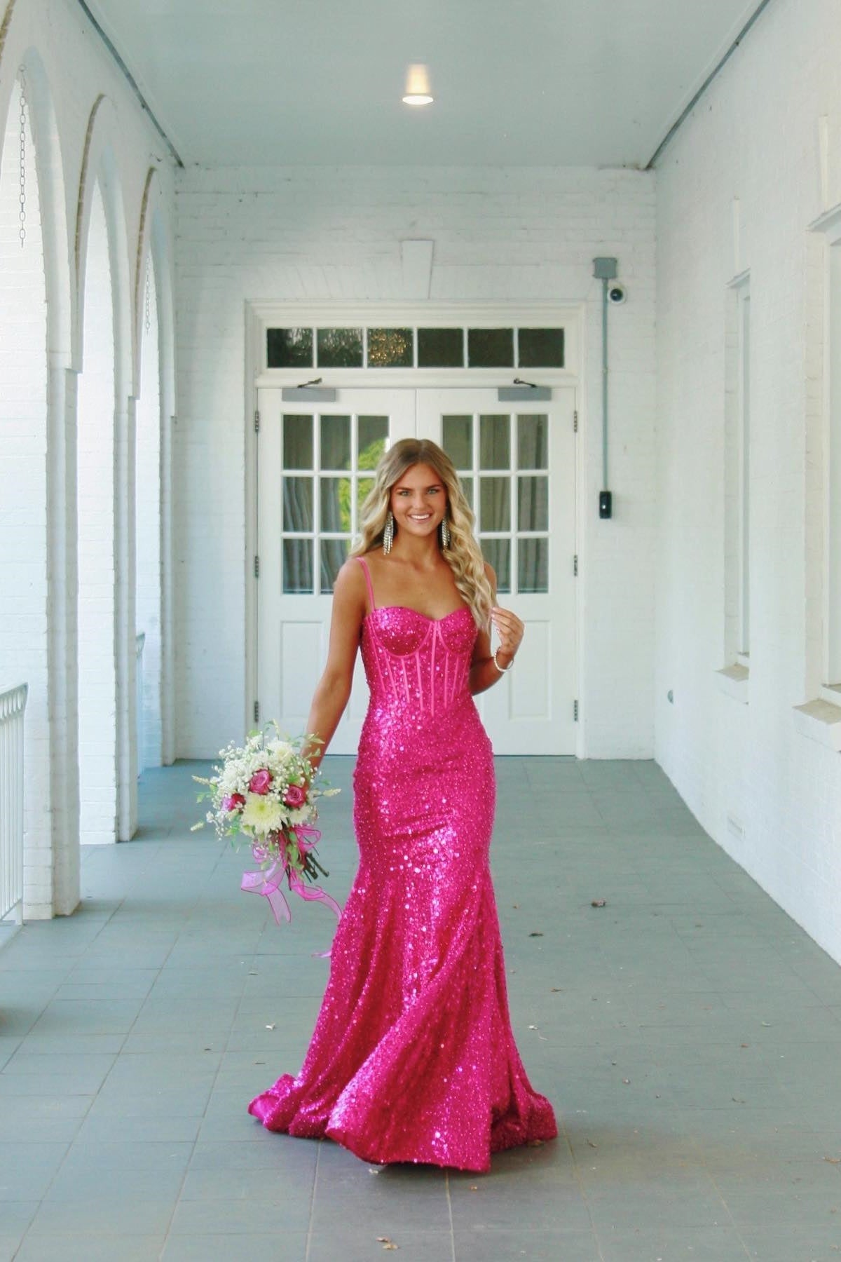 Bling Mermaid Spaghetti Straps Light Blue Sequins Long Prom Dress