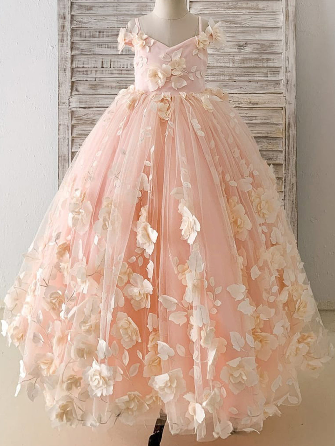 A-line Satin Tulle Floor-length Dress As Picture