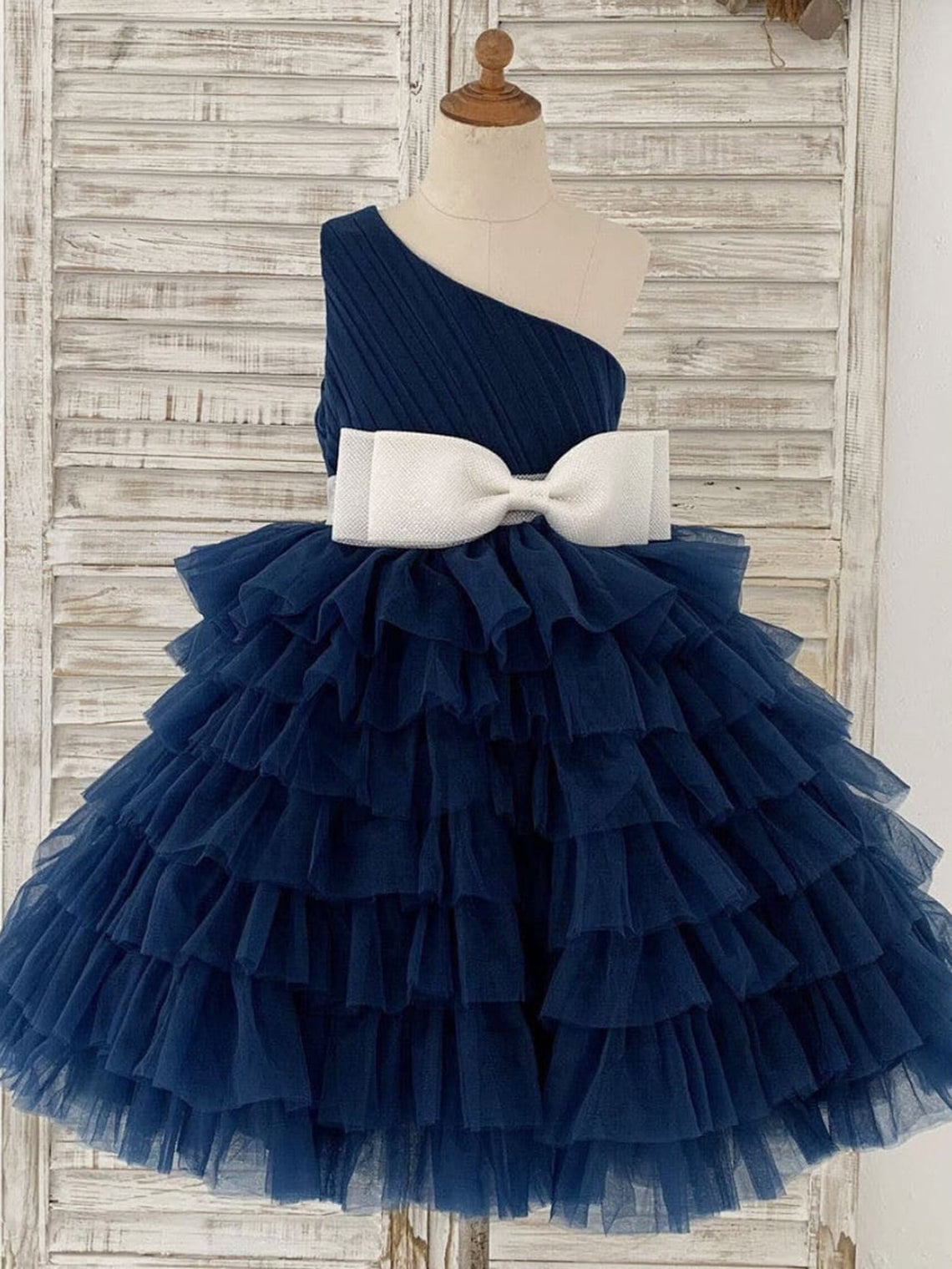 A-line Tulle Knee-length Flower Girl Dress As Picture