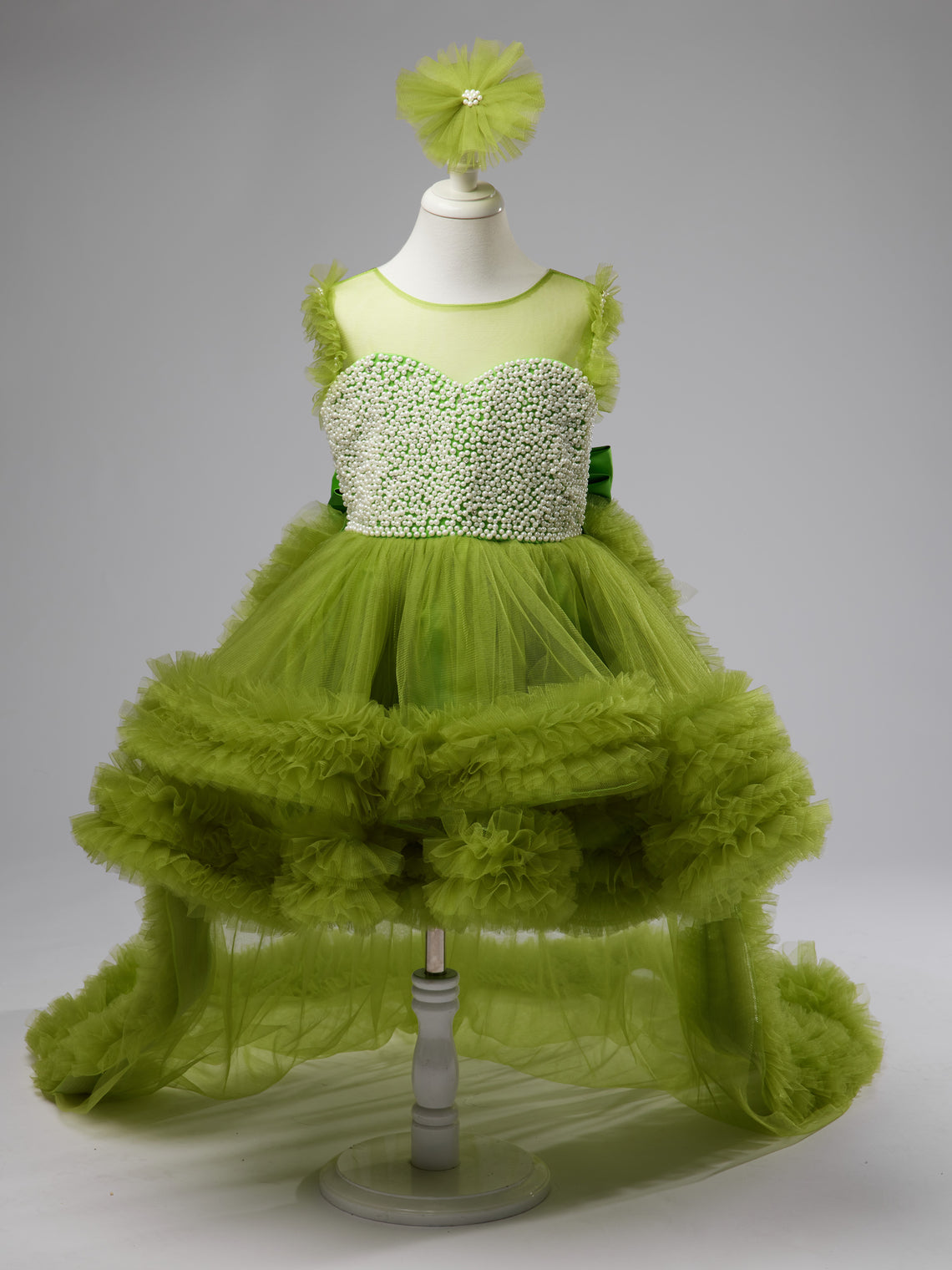 Ball-Gown/Princess Tulle Asymmetrical 1st Birthday Party Baby Girl Dress As Picture