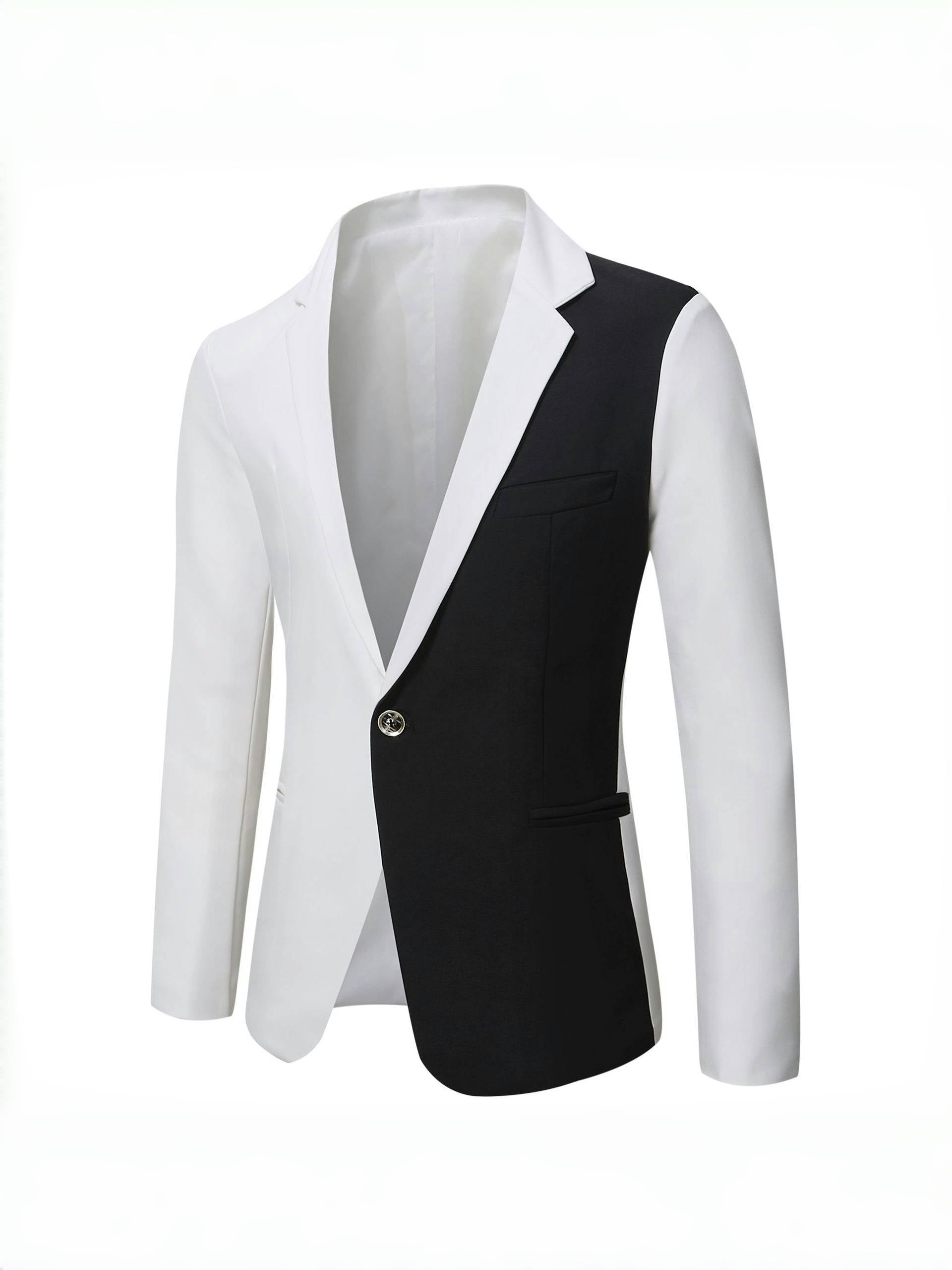 Tailored Fit Notched Lapel Single Breasted One-button Men's Party Jacket White