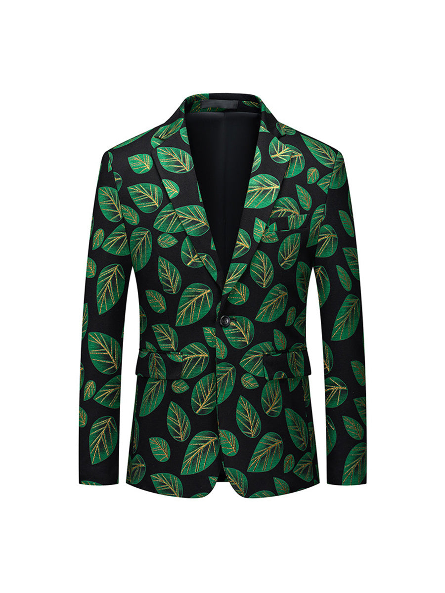 Tailored Fit Notched Lapel Single Breasted One-button Men's Party Jacket As Picture