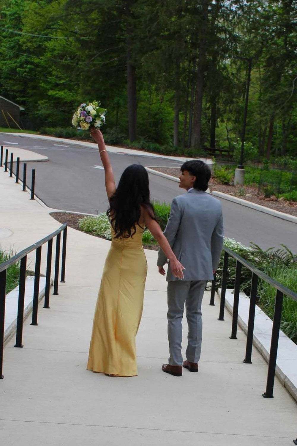 Aqua Sweetheart Twist Front Cutout Long Satin Prom Gown