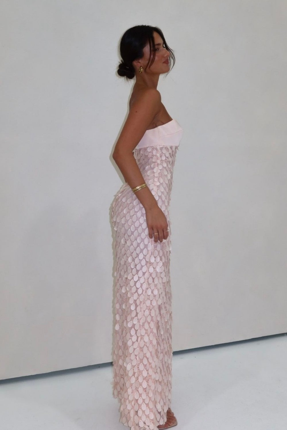 Chic Light Blue Strapless Long Prom Dress with Sweetheart Neckline