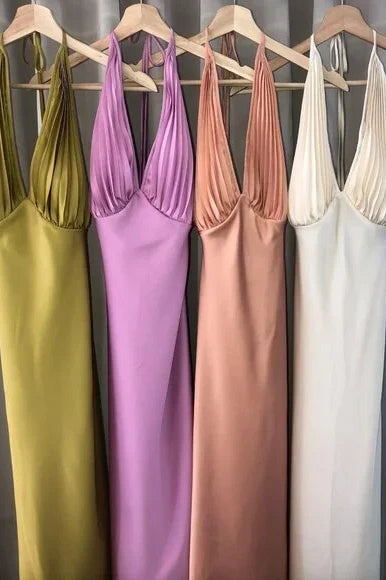 Chic Mermaid Deep V Neck Orange Long Prom Dress with Ruched