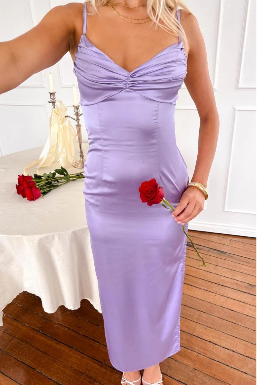 Classic Sheath Spaghetti Straps Candy Pink Long Prom Dress with Ruched