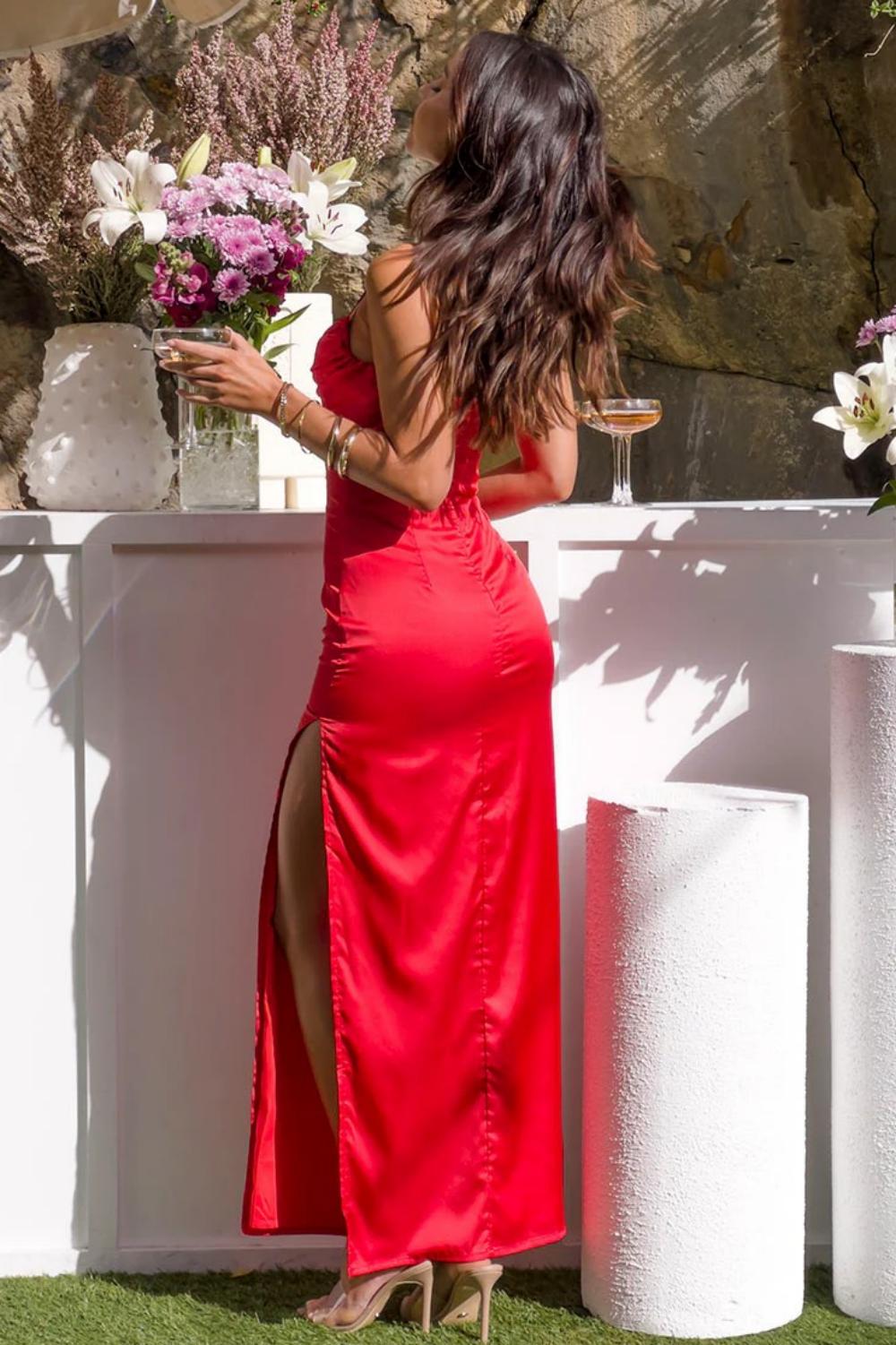 Classic Sheath Spaghetti Straps Candy Pink Long Prom Dress with Ruched