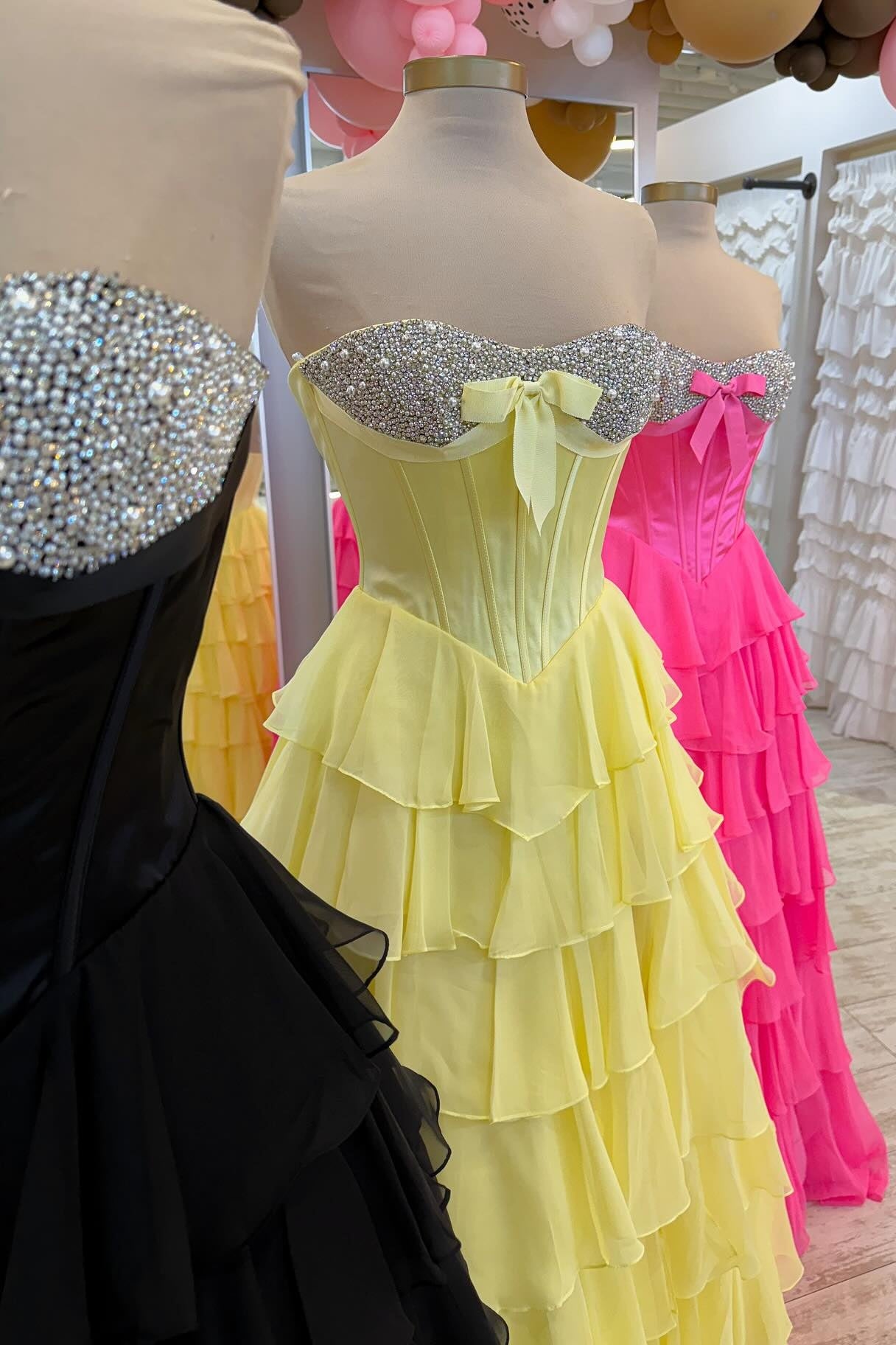 Cute A Line Sweetheart Pink Corset Prom Dress with Beading Ruffles