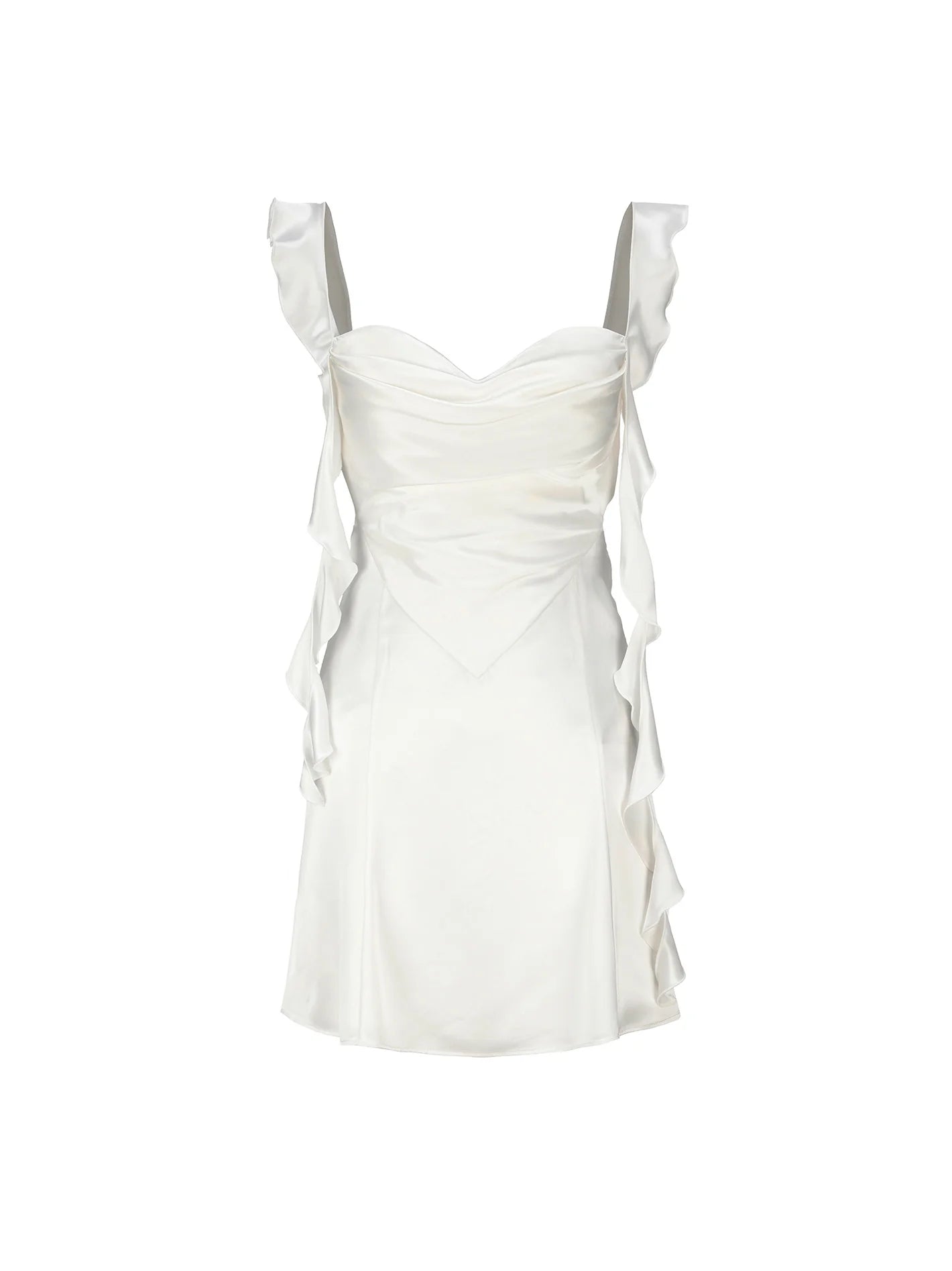 Blush Pink Ruffle Strap Mini Homecoming Dress with Side Cutouts