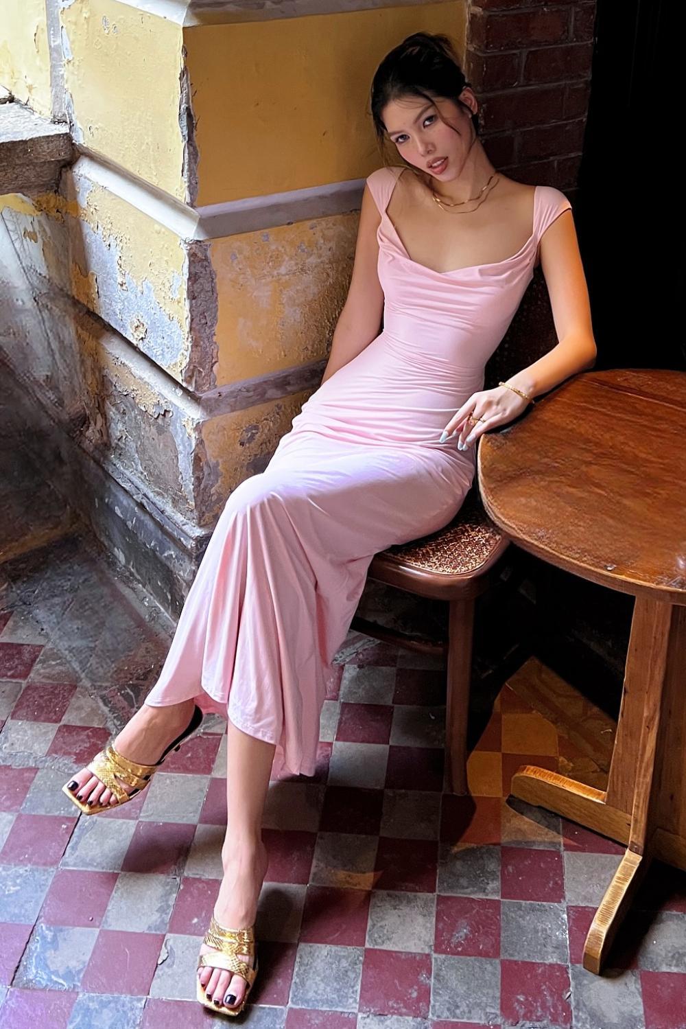 Cute Mermaid Off the Shoulder Pink Long Prom Dress with Criss Cross Back
