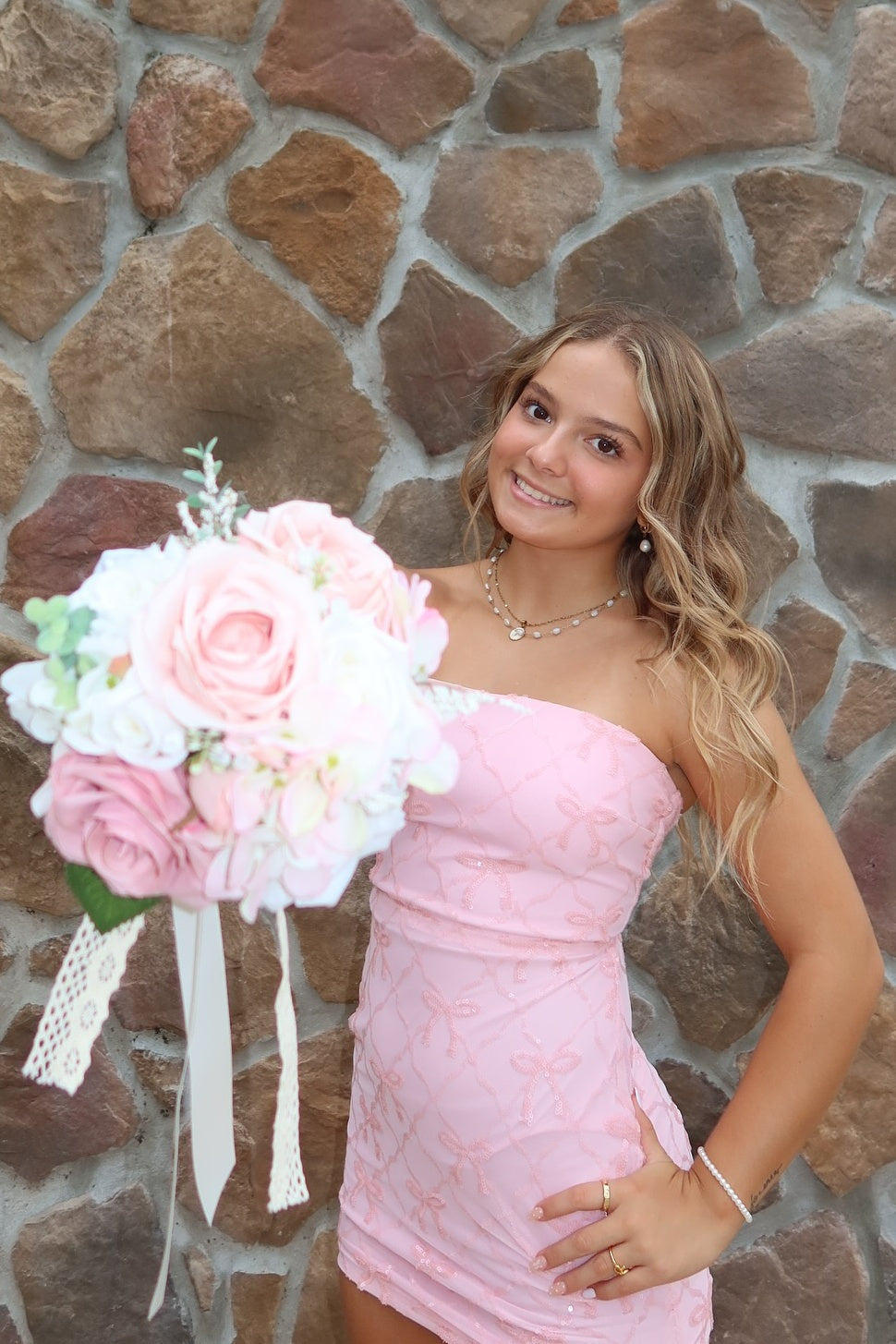 Cute Sheath Strapless Light Pink Short Homecoming Dress with Criss Cross Back