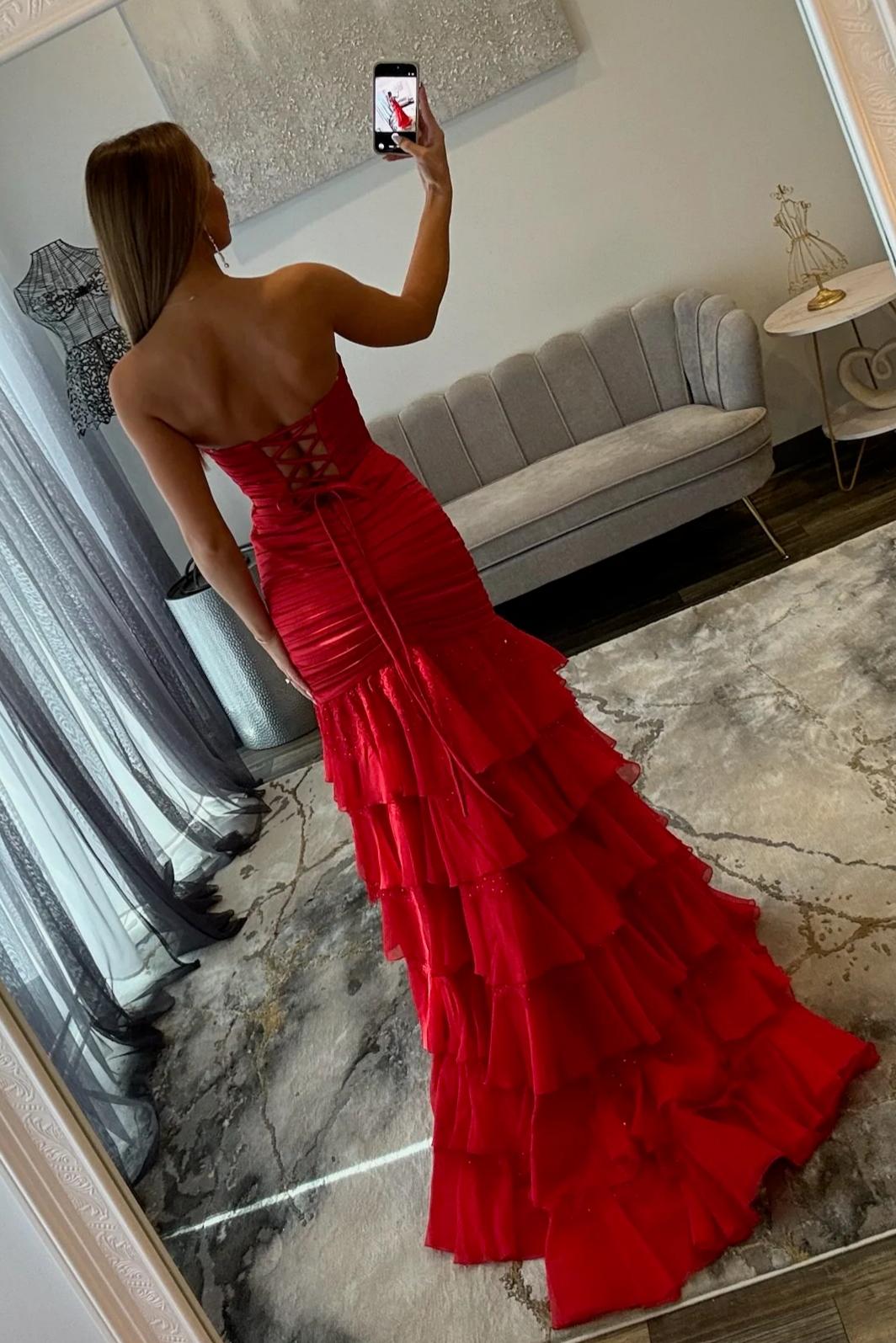 Elegant Light Blue Sweetheart Lace Up Mermaid Prom Gown with Ruffle Hem