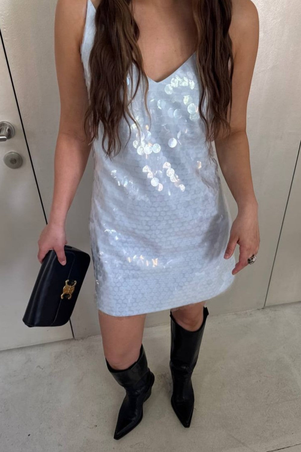 Elegant Sparkly Sequin Spaghetti Straps Mini Homecoming Party Dress