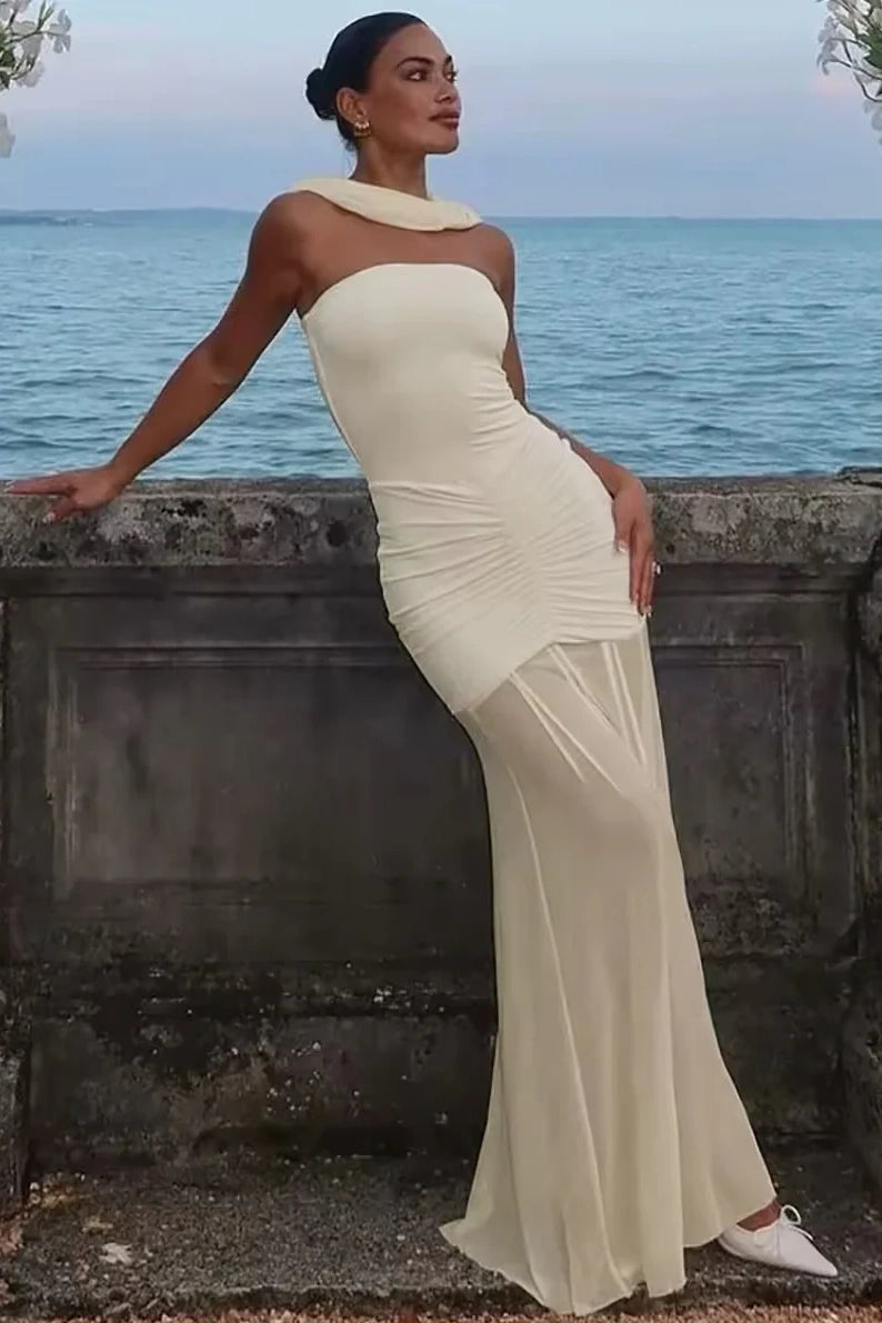 Fashionable Mermaid Off the Shoulder Black Long Party Dress with Ruffles