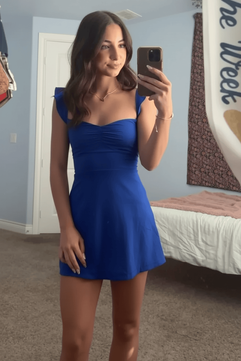Cute A Line Sweetheart Red Short Homecoming Dress with Ruffles