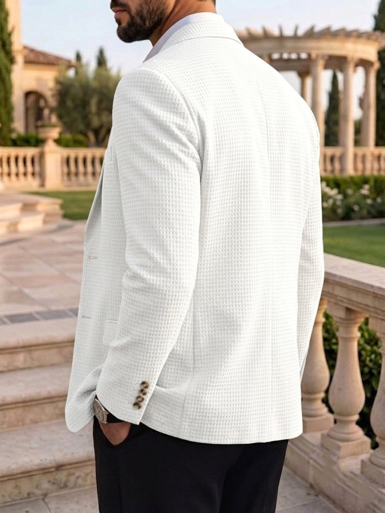 Men's Tailored Fit Single Breasted Two-buttons Jacket Wedding Suits Gray