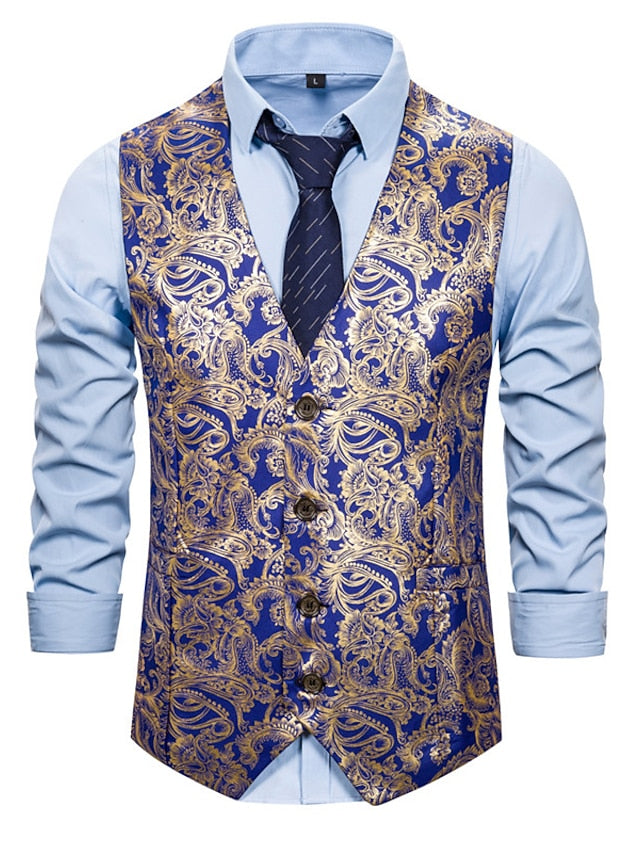 Men's Fashion Single Breasted Four-buttons Vest Purple