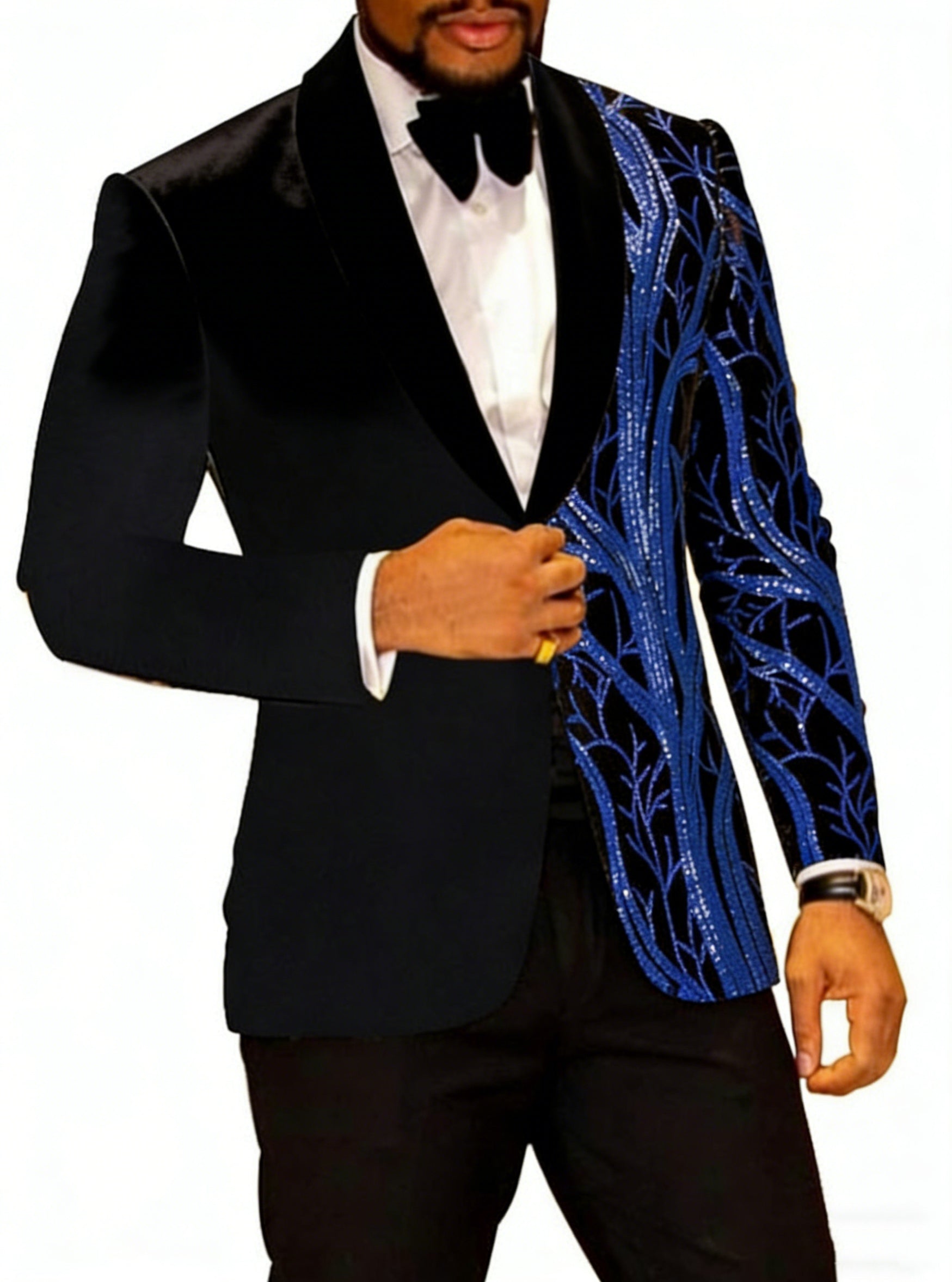 Men's Standard Fit Single Breasted One-button 2 Pieces Party Suits Royal Blue