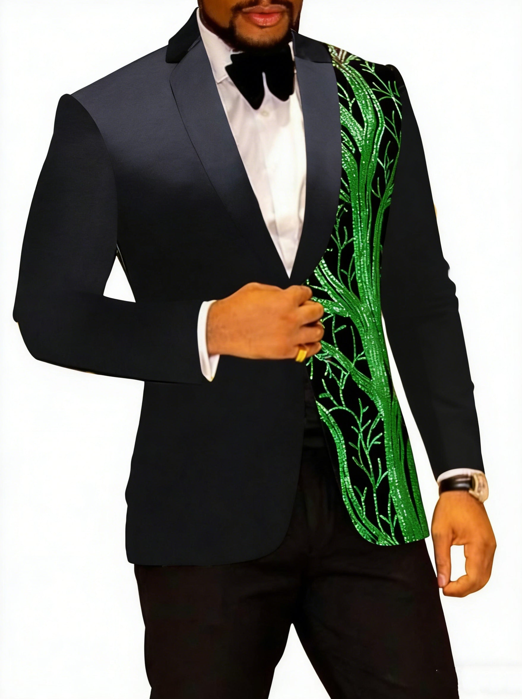 Men's Standard Fit Single Breasted One-button 2 Pieces Party Suits Green