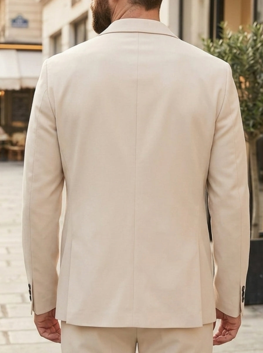 Men's Loose Top Single Western Thin Jacket Single-Breasted Two-Buttons Black