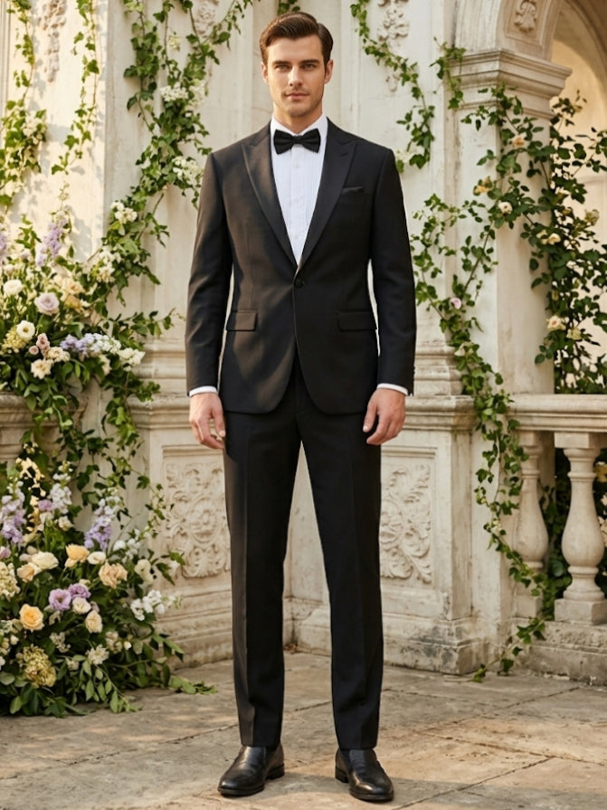 Men's Suit Jacket, 2-Piece, Stretch and Wrinkle-Resistant, Black Black