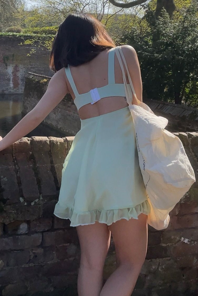 Pretty A Line Sweetheart Light Green Short Homecoming Dress with Ruffles