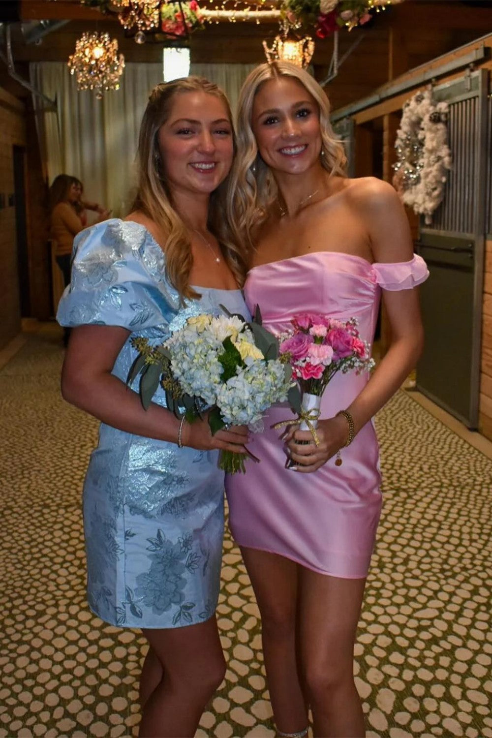 Pretty Satin Off-the-Shoulder Bodycon Mini Homecoming Dress