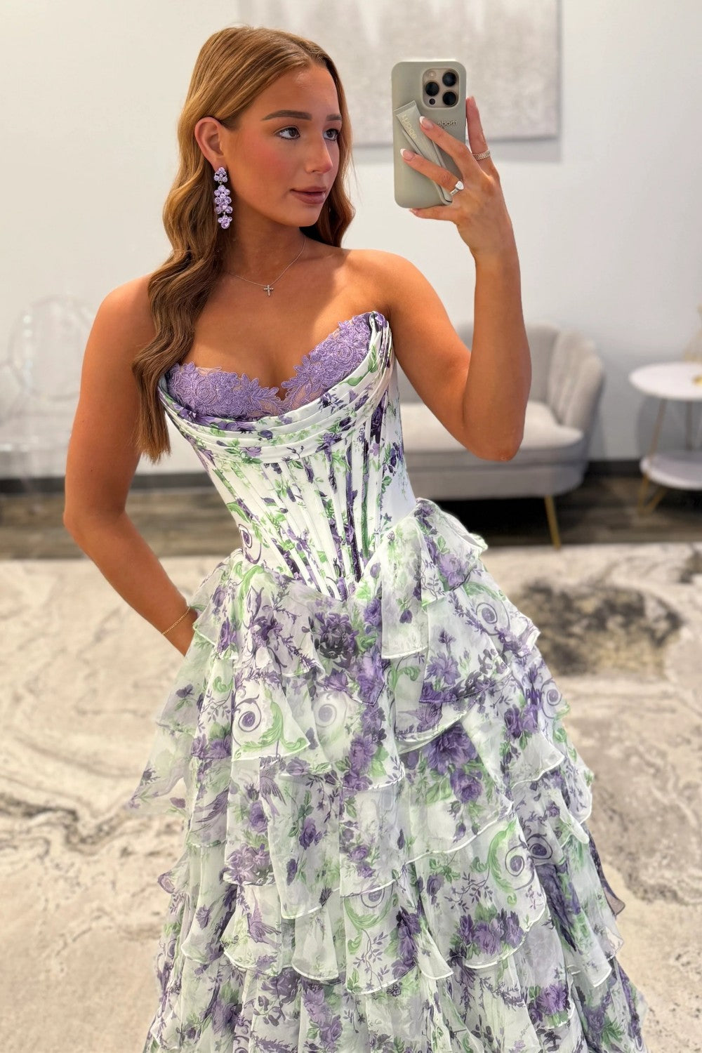 Princess A Line Sweetheart Pink Corset Prom Dress with Ruffles Appliques
