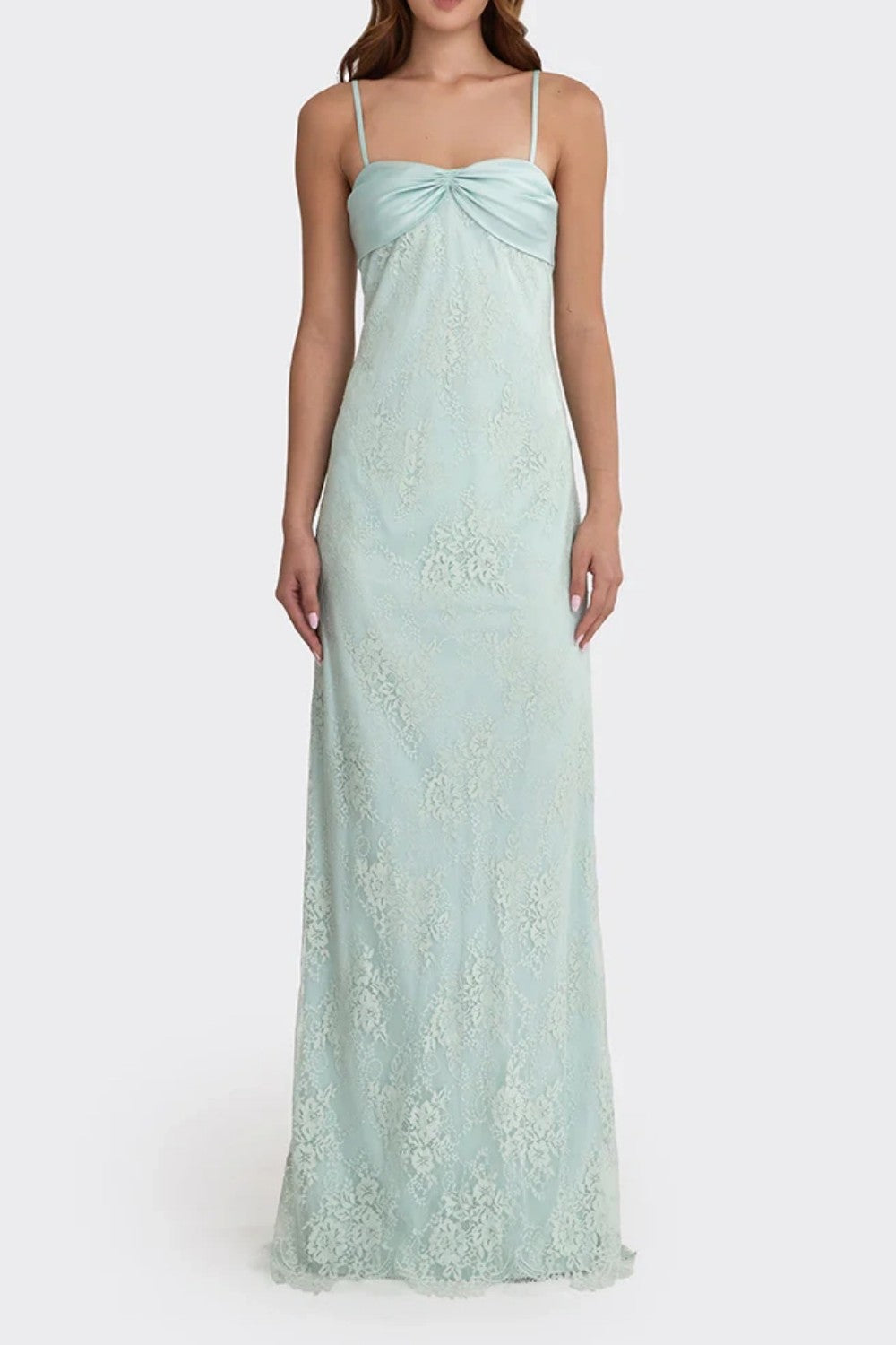 Romantic Blush Pink Lace Spaghetti Straps Prom Dress with Ruched Bodice