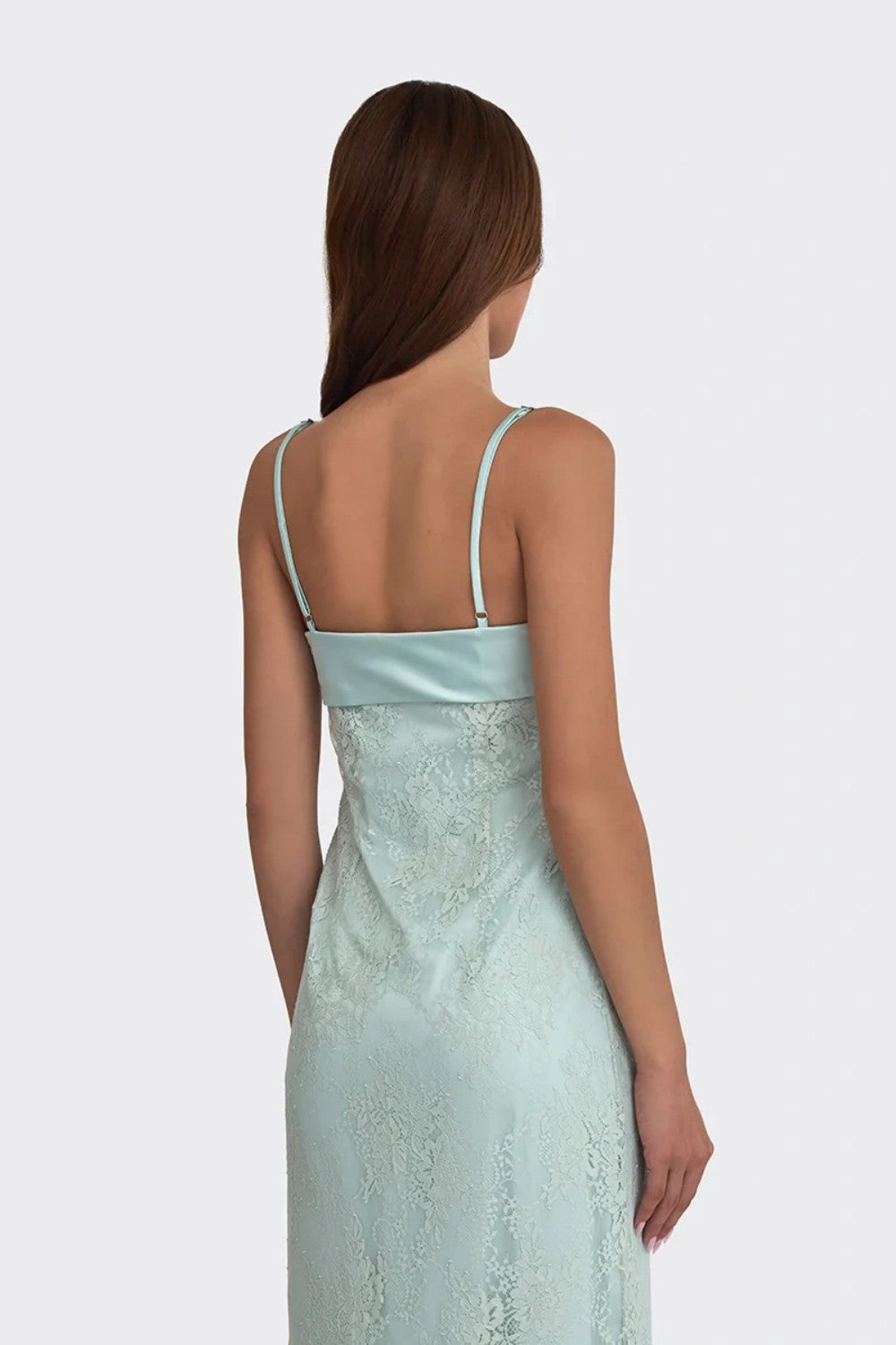 Romantic Blush Pink Lace Spaghetti Straps Prom Dress with Ruched Bodice