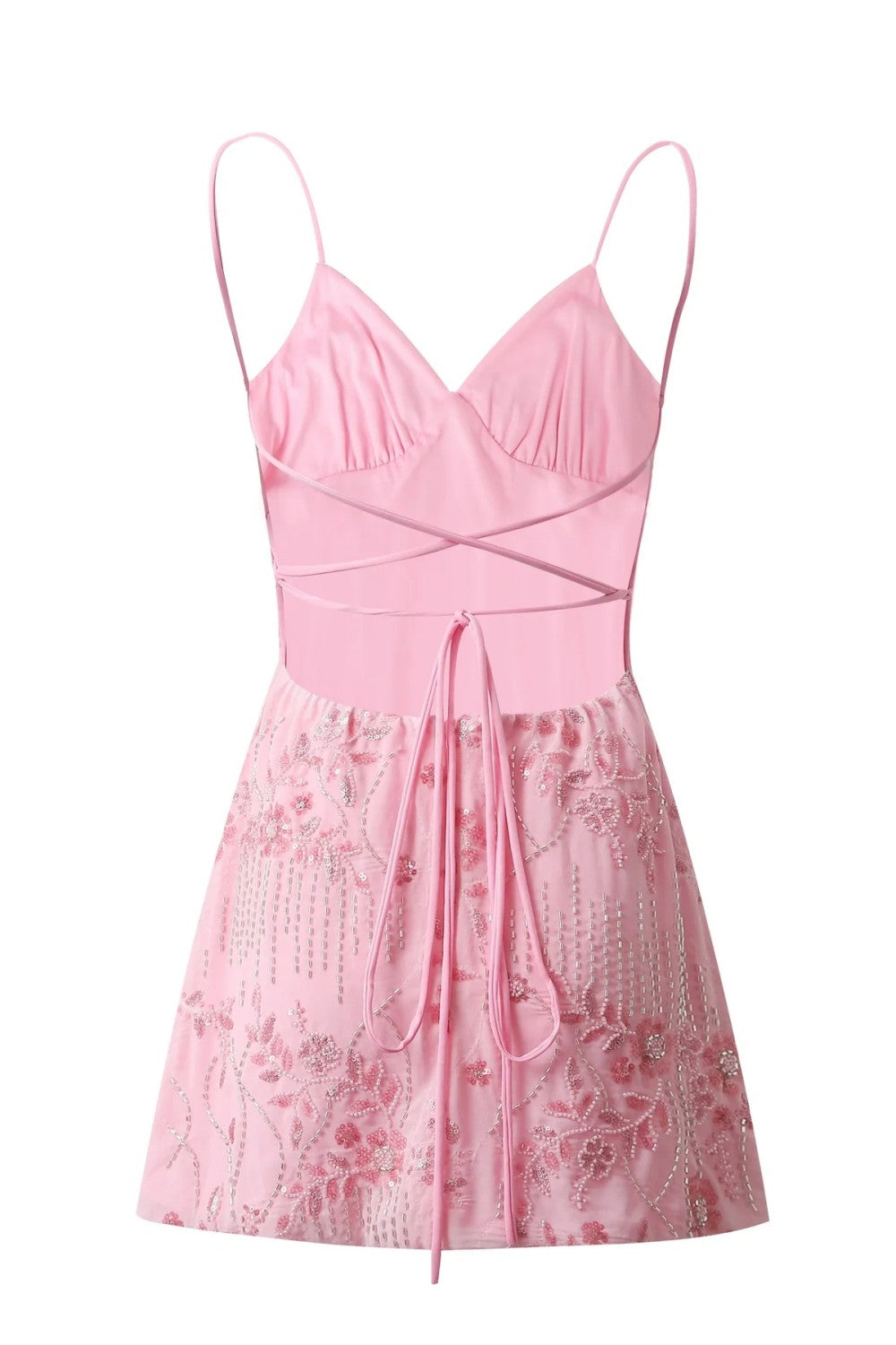 Stunning Beaded Sheath Homecoming Dress with Spaghetti Straps and Floral Embellishment
