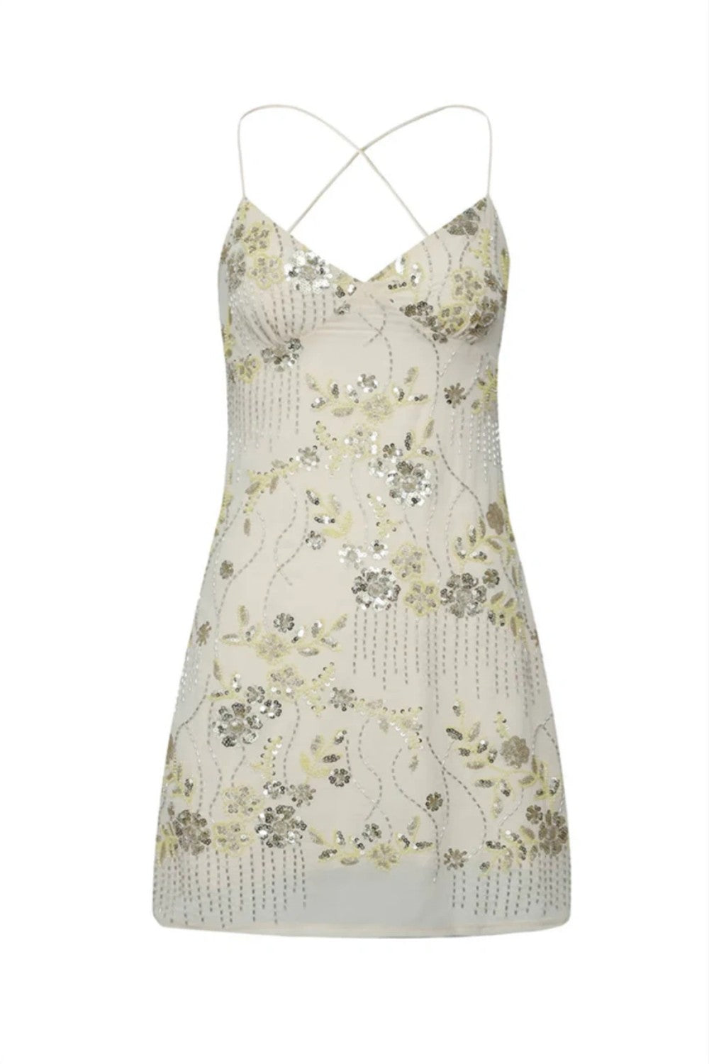 Stunning Beaded Sheath Homecoming Dress with Spaghetti Straps and Floral Embellishment