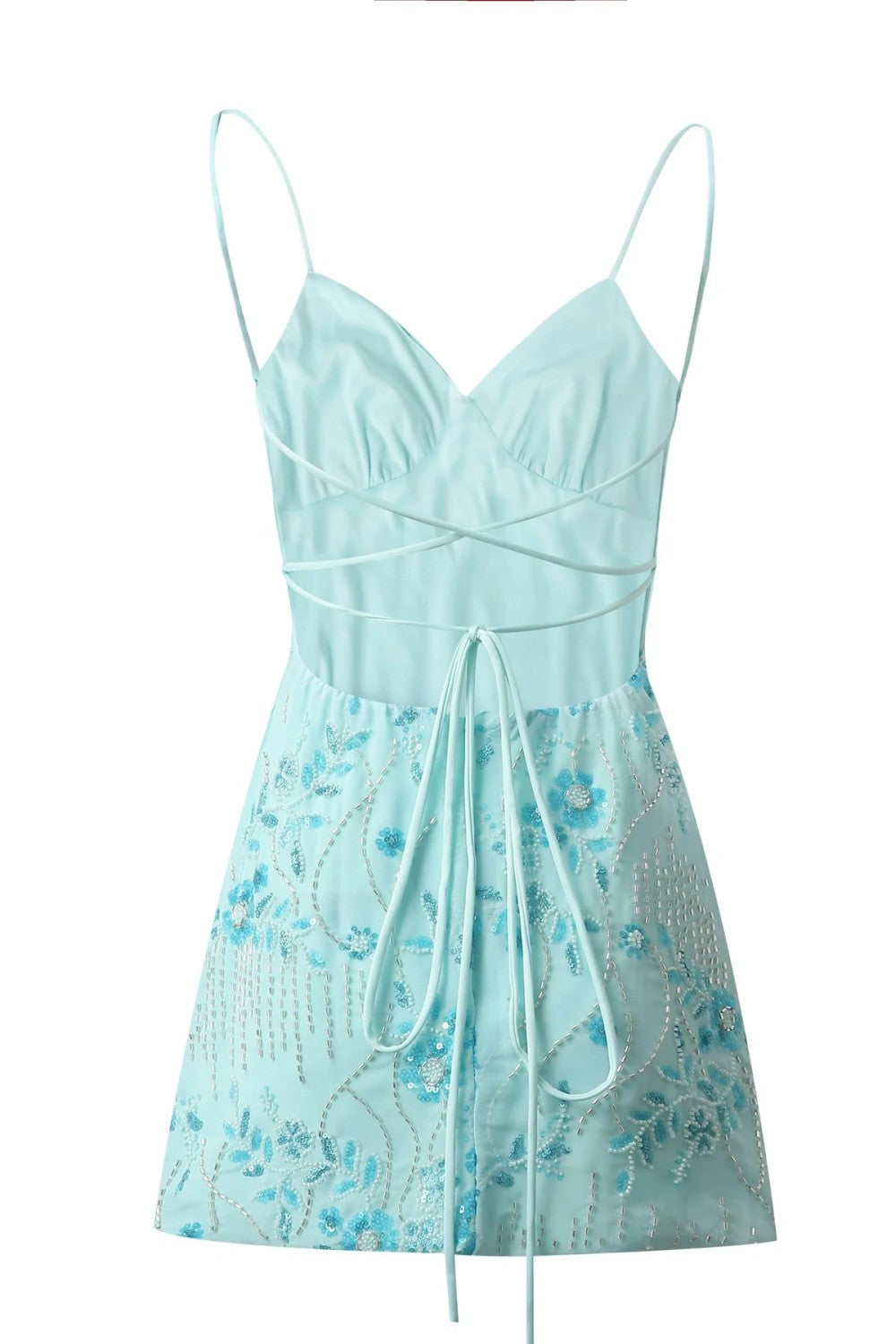 Stunning Beaded Sheath Homecoming Dress with Spaghetti Straps and Floral Embellishment