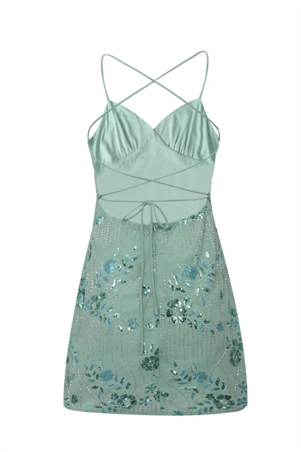 Stunning Beaded Sheath Homecoming Dress with Spaghetti Straps and Floral Embellishment