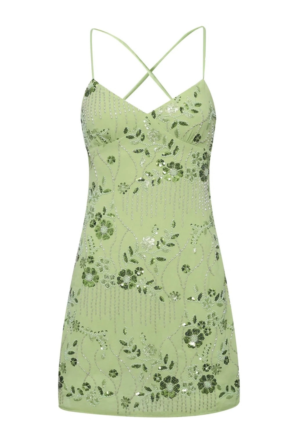 Stunning Beaded Sheath Homecoming Dress with Spaghetti Straps and Floral Embellishment