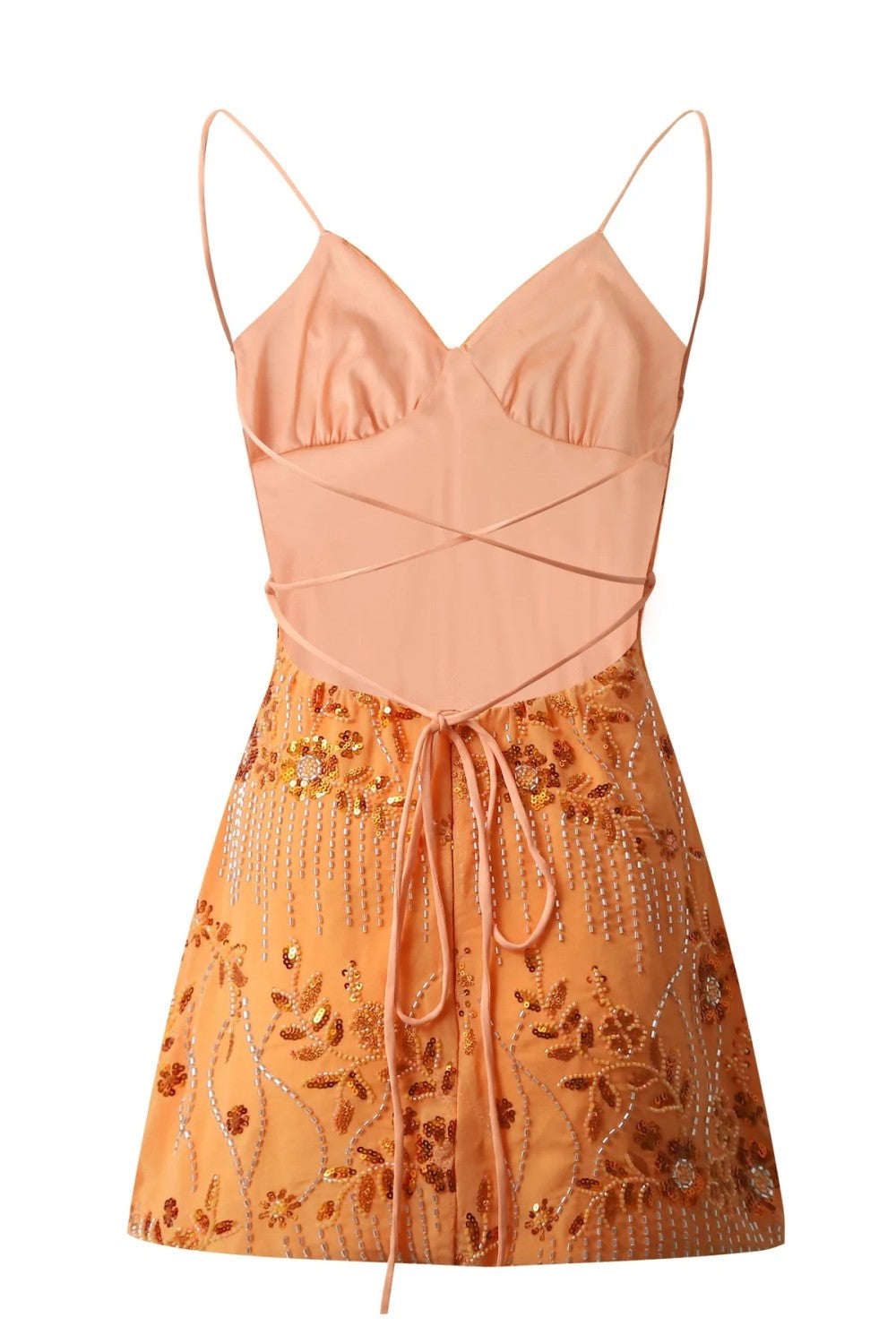 Stunning Beaded Sheath Homecoming Dress with Spaghetti Straps and Floral Embellishment