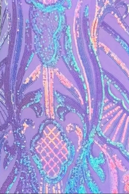 Stunning Mermaid One Shoulder Purple Sequins Long Party Dress with Keyhole