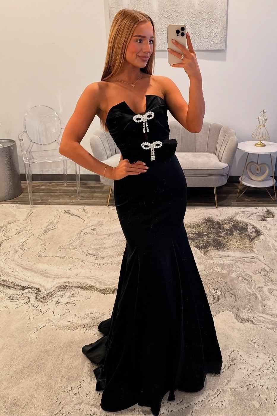 Stylish Mermaid Sweetheart Hot Pink Long Prom Dress with Bowknot Beading