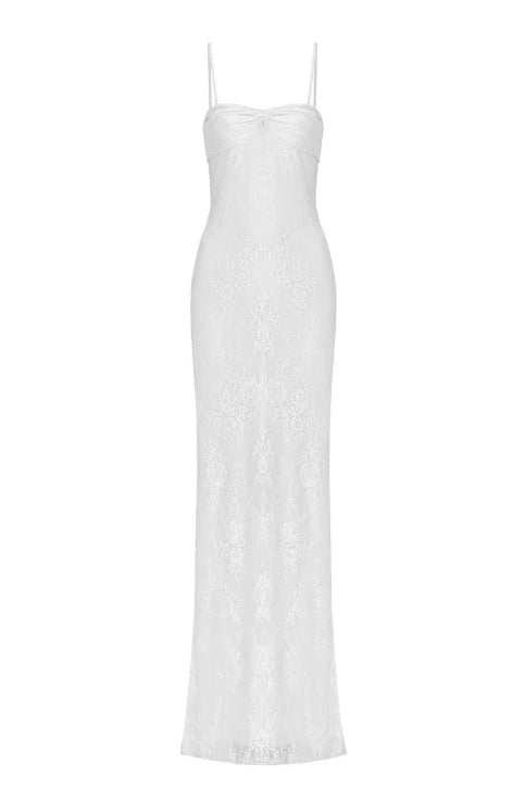 Romantic Blush Pink Lace Spaghetti Straps Prom Dress with Ruched Bodice