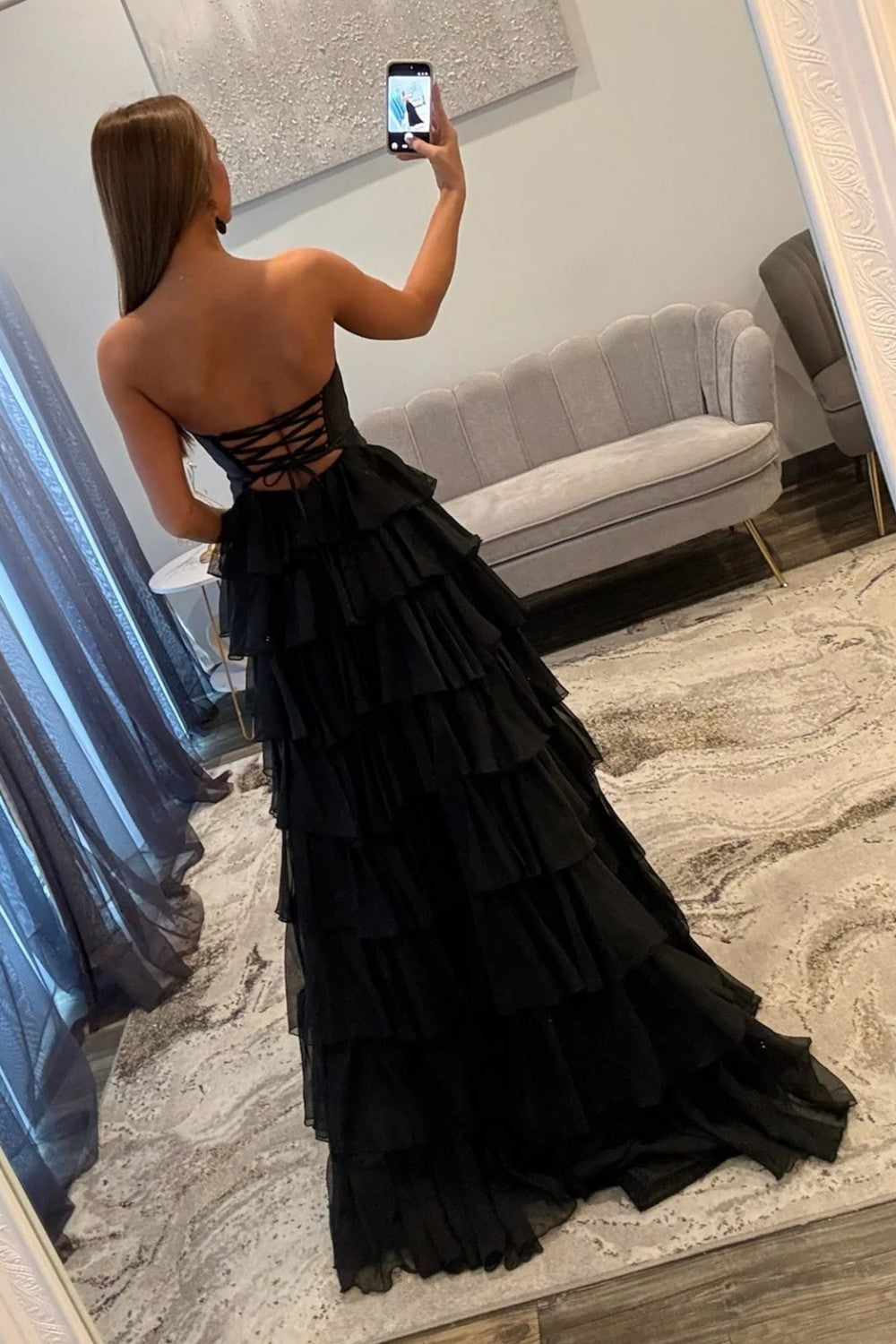 Trendy A Line Sweetheart Hot Pink Long Prom Dress with Ruffles Keyhole