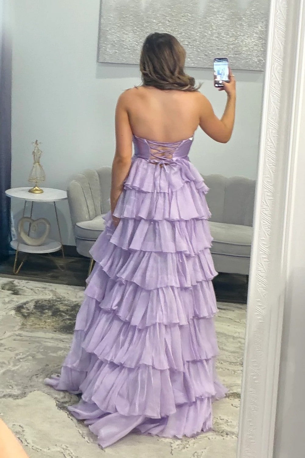 Trendy A Line Sweetheart Hot Pink Long Prom Dress with Ruffles Keyhole