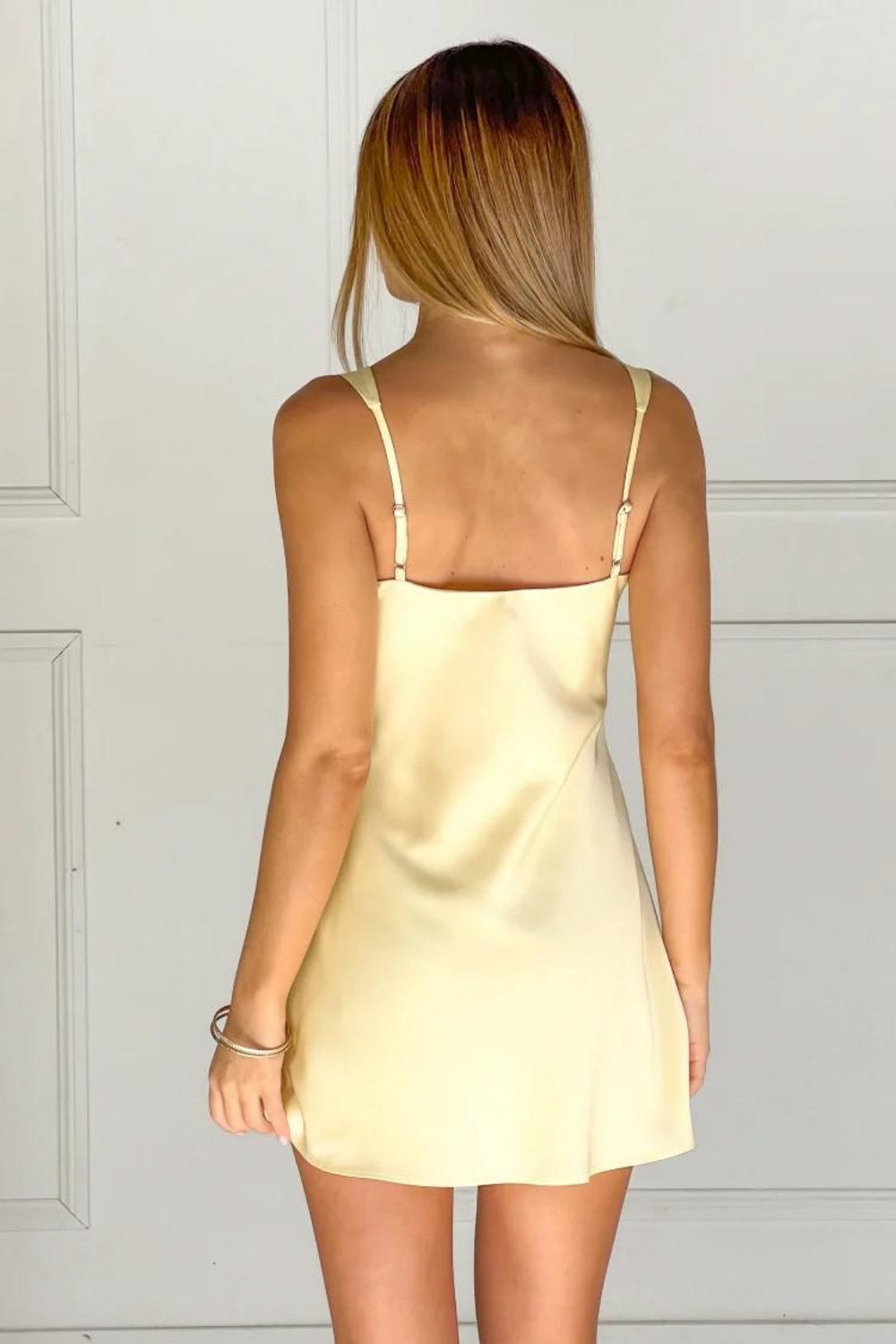 Two Tone Spaghetti Straps Fitted Homecoming Dress with Ruched Bodice