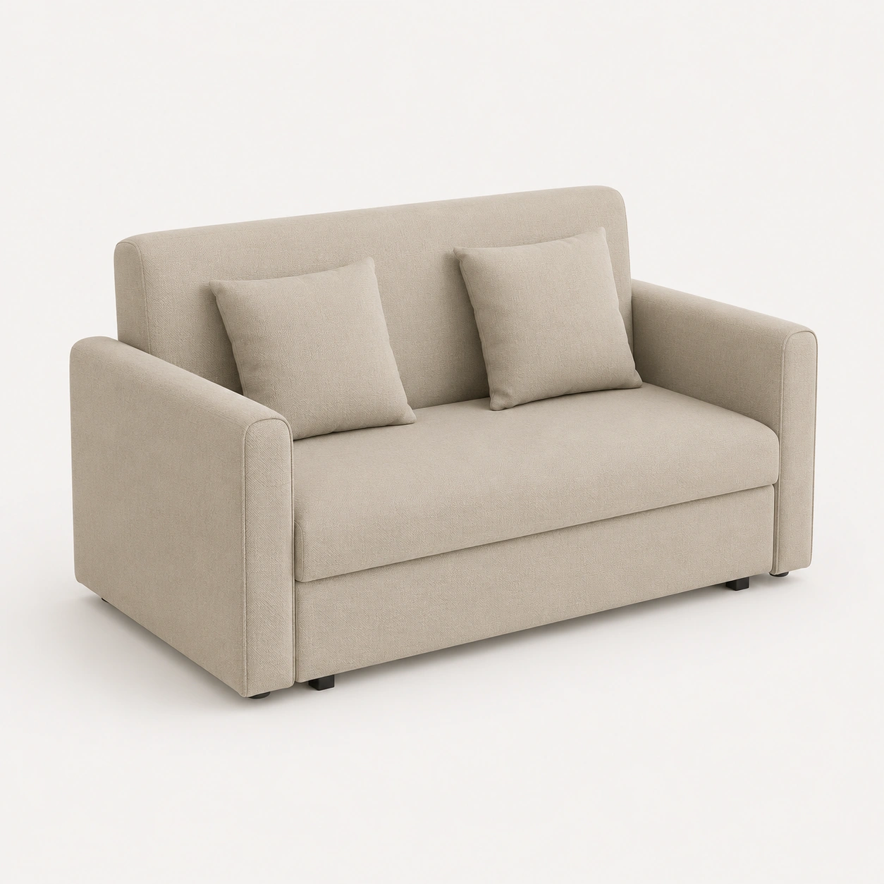 Sofa cama de dos plazas color marfil-rovinanest