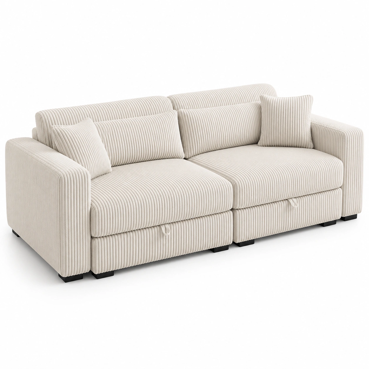 Sofa a rayas color crema-rovinanest